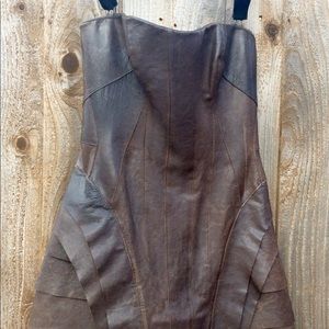 KaufmanFranco NWT Espresso Leather Dress